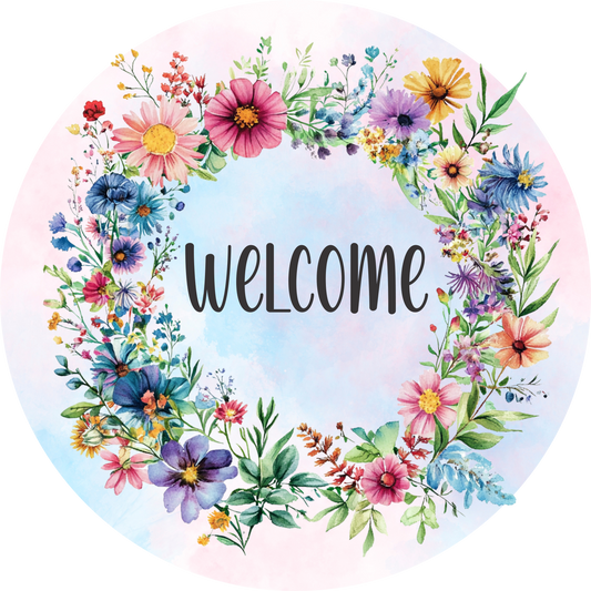 Welcome wildflower Round Sign