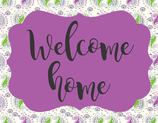 Welcome Home Purple Paisley