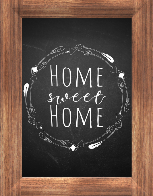 Home Sweet Home Wood Frame 7x9 Sign