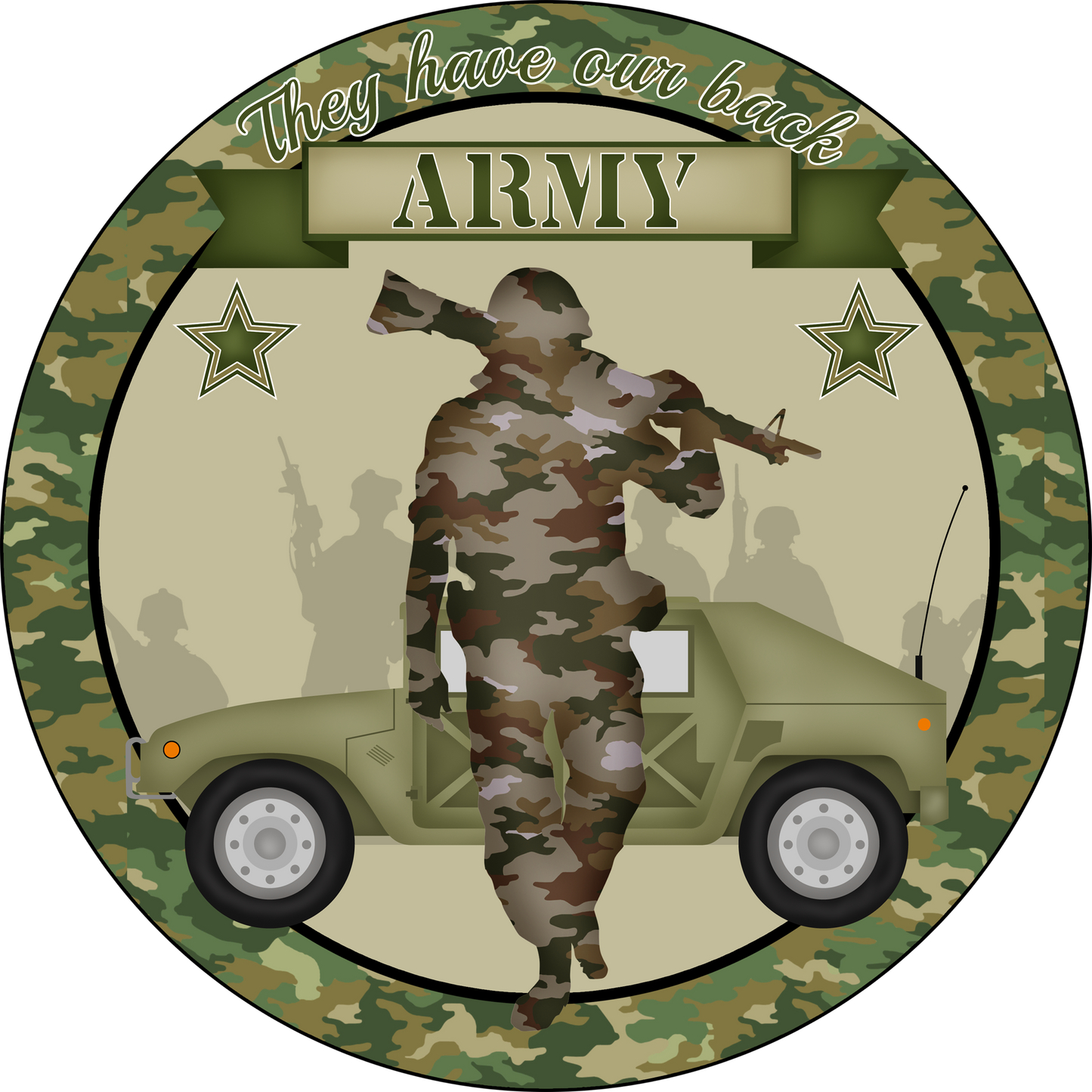 Army Soldiers Round Sign