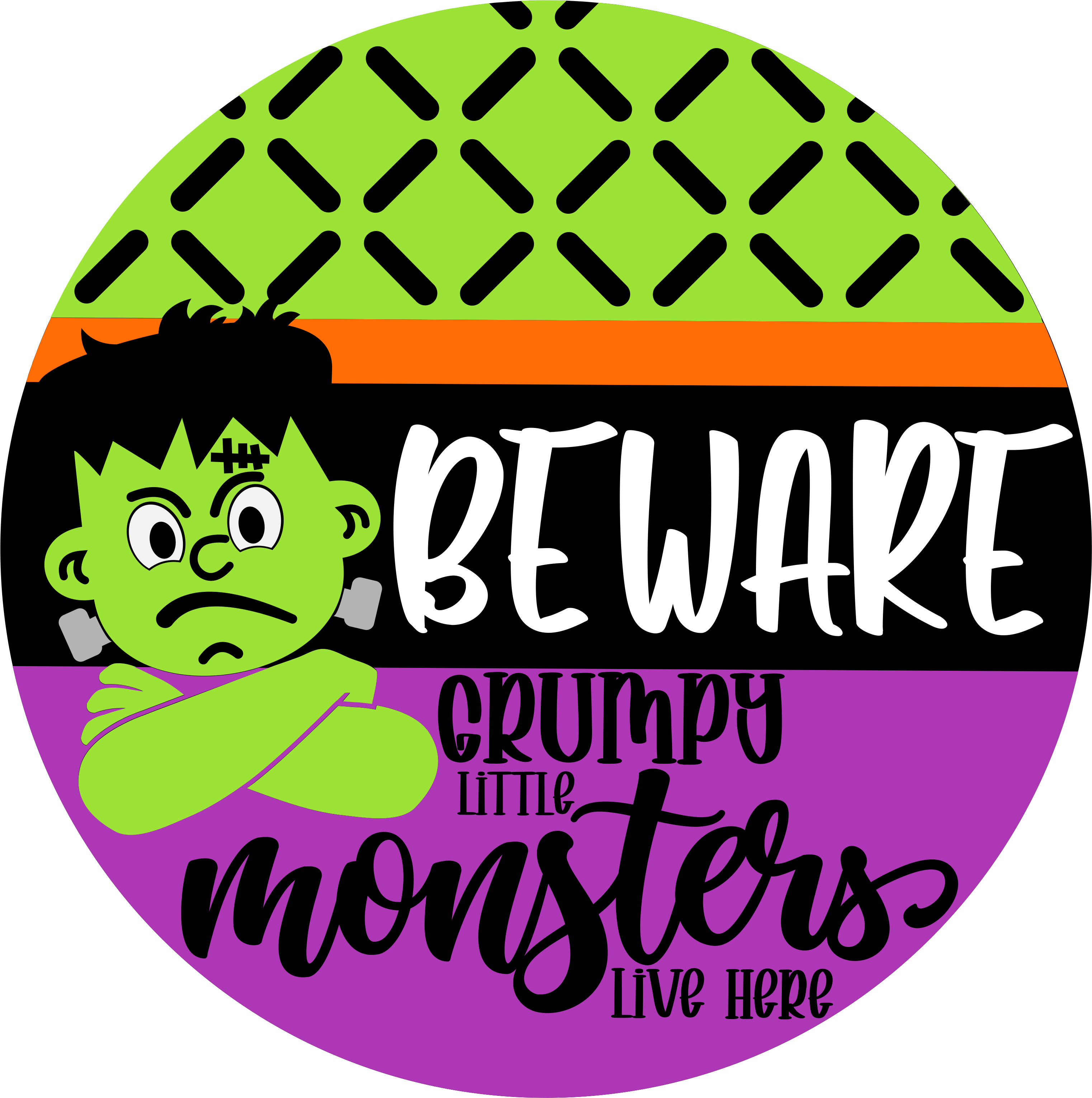 Grumpy Kid Sign Be ware grumpy monsters Halloween sign – RCL Signs and More