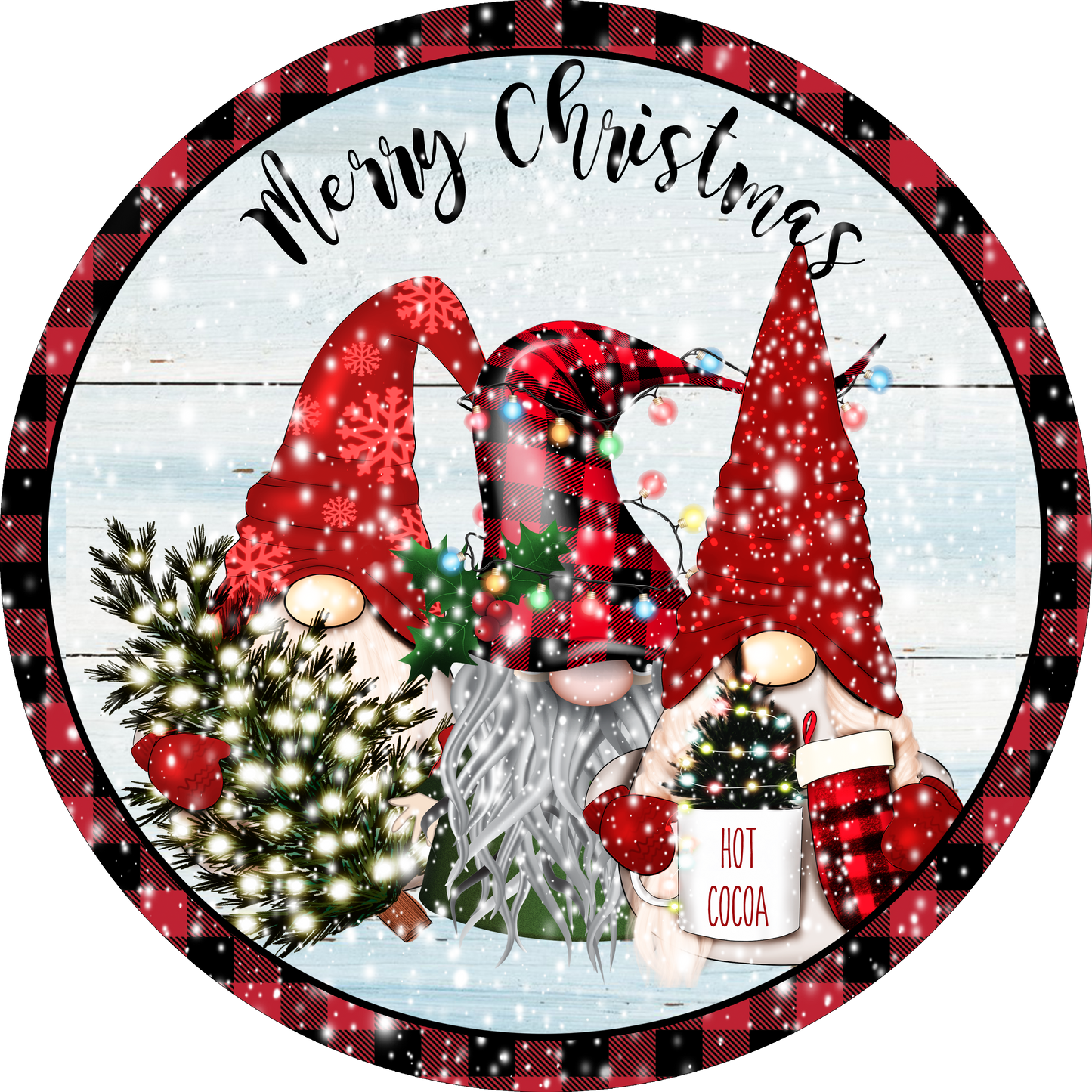 Merry Christmas red and black Sign Round Sign Round
