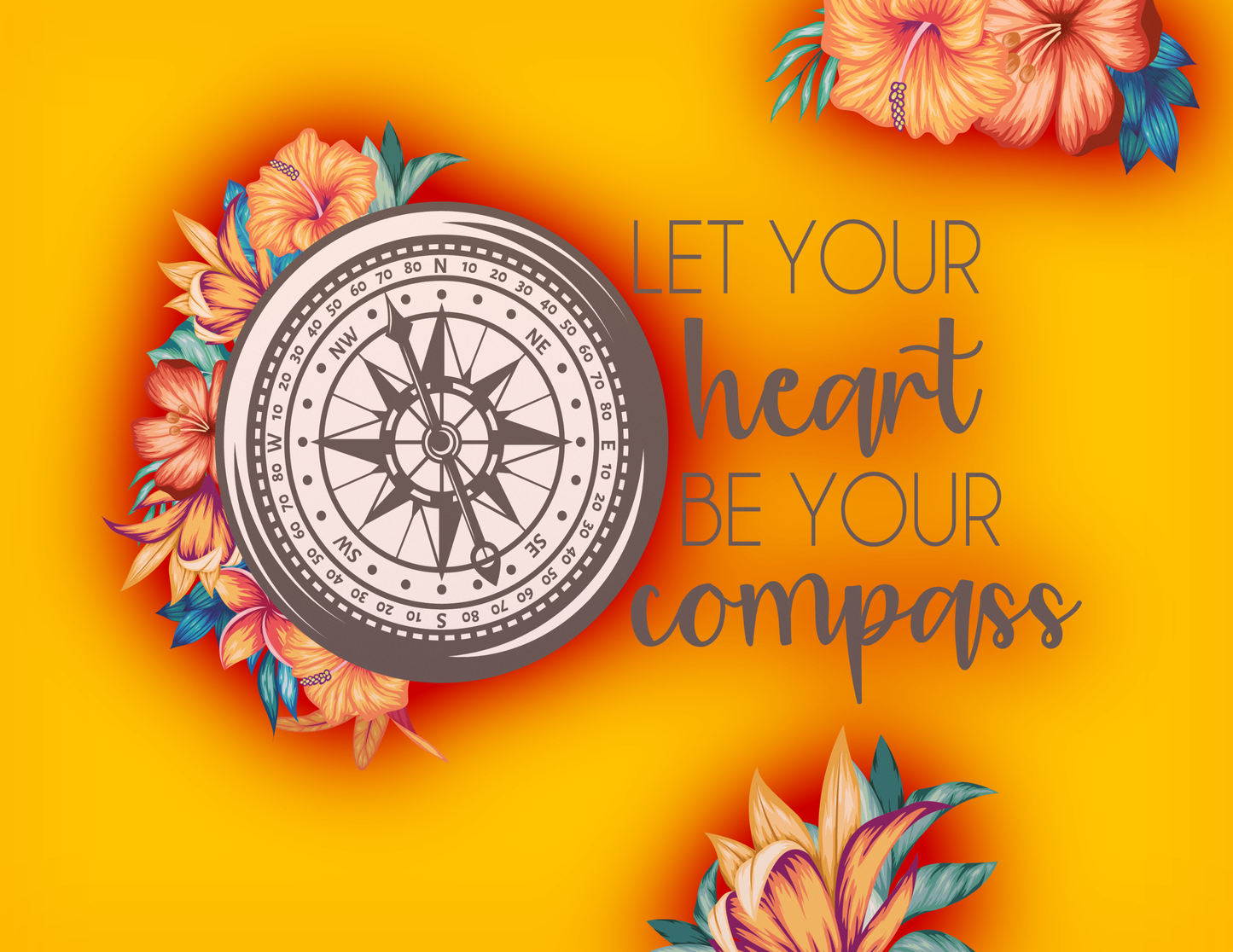 Let your Heart Be Your Compass Sign 9x7