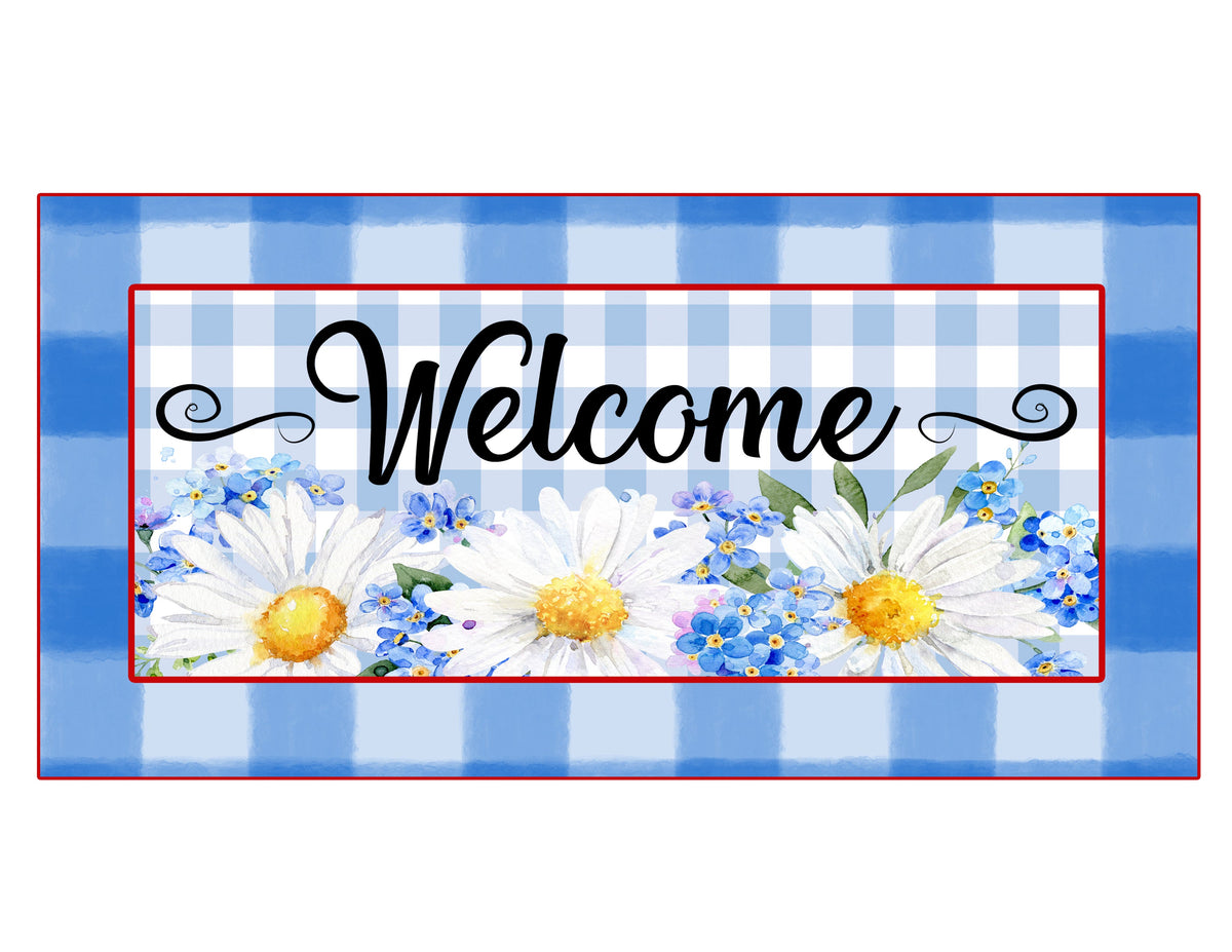 Daley Welcomesign Daisies Welcome 12x6 – RCL Signs and More