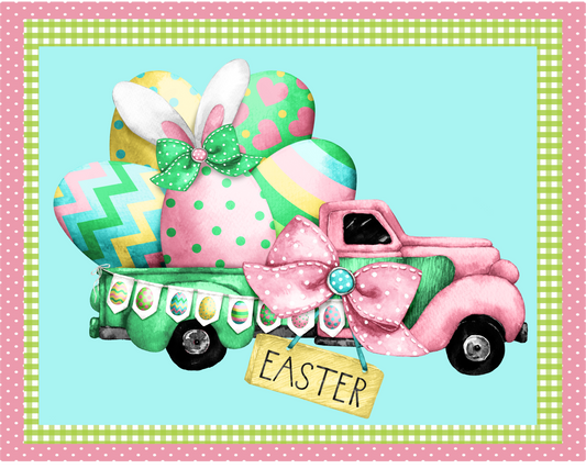 Easter Truck with Eggs  7x9