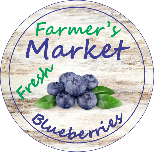 Farmers market fresh blueberries round