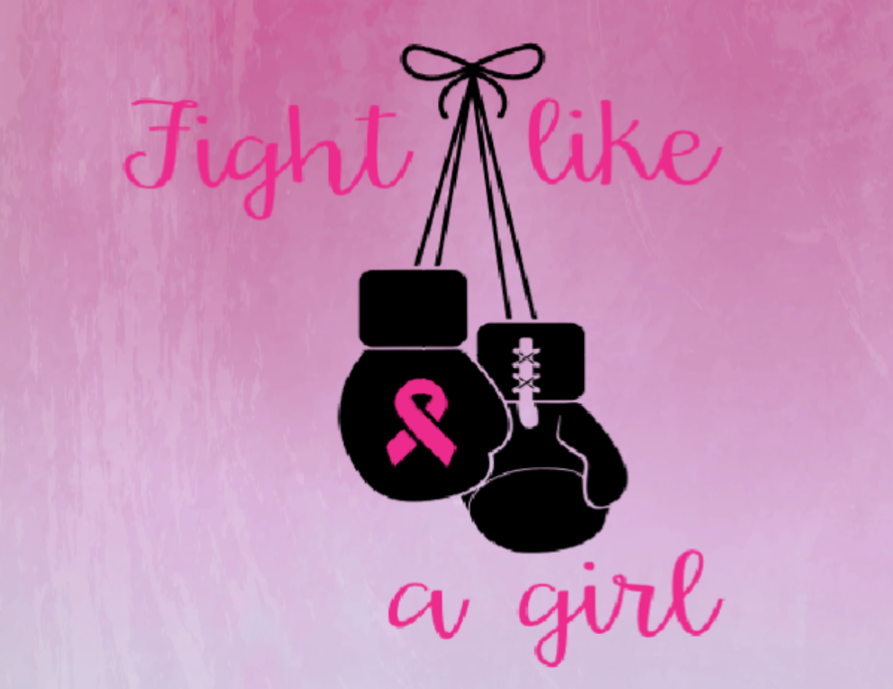 Fight like a girl breast cancer sign, breast cancer sign. Fight like a girl sign