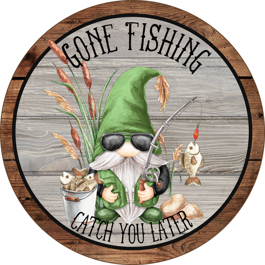 Fishing Gnome Gone Fishing Round