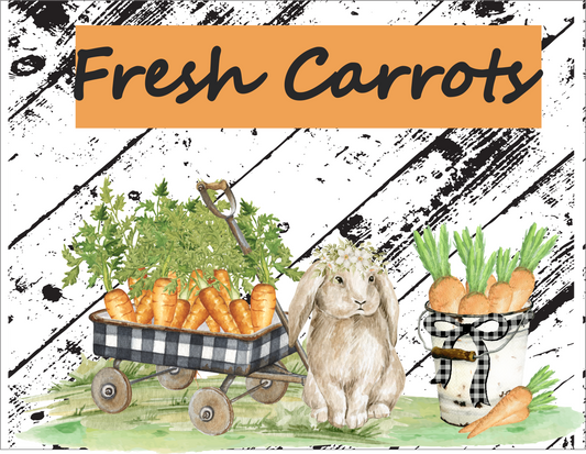 Fresh Carrots 7x9 Sign