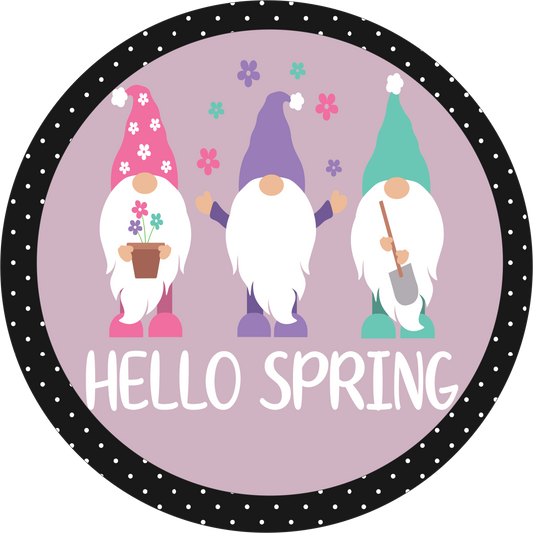 Gnome Hello Spring Round