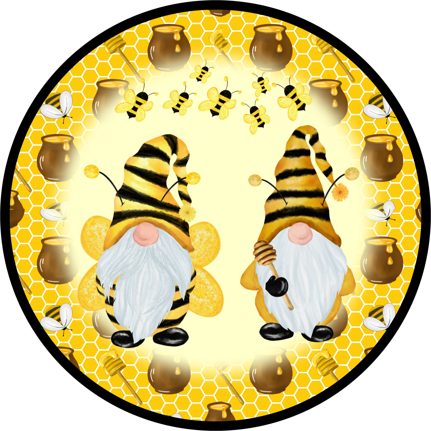 Gnome Honey Bee Round