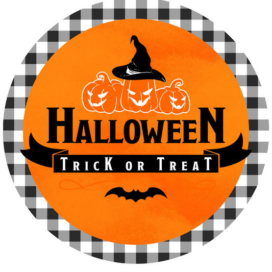 Plaid Halloween Trick or Treat Round