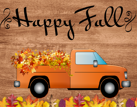 Happy Fall Truck Sign