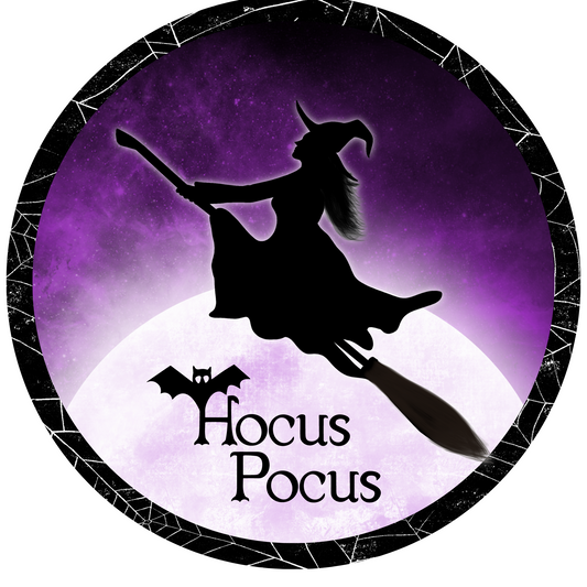 Hocus Pocus Witch Sign Round