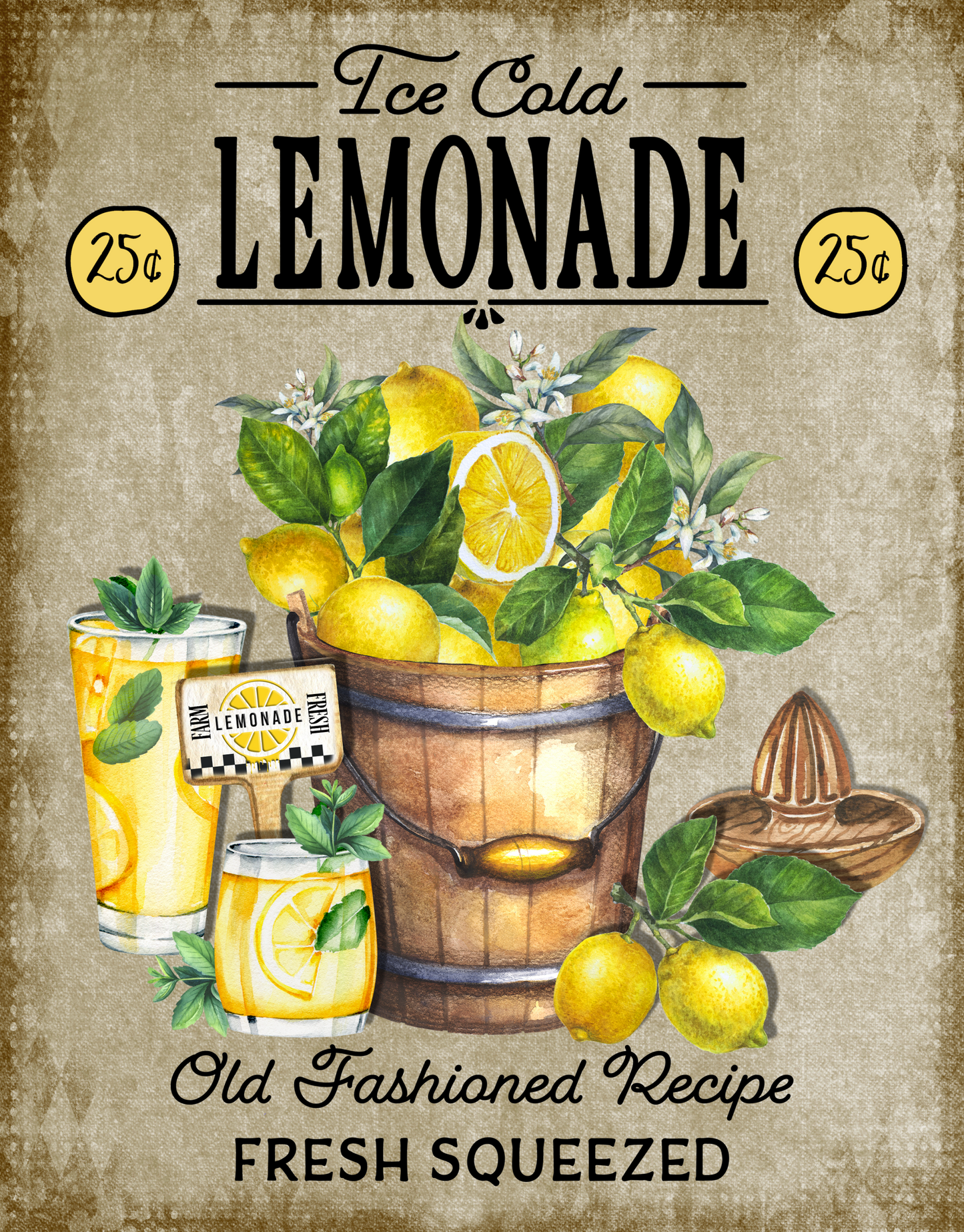 Ice Cold Lemonade 7x9