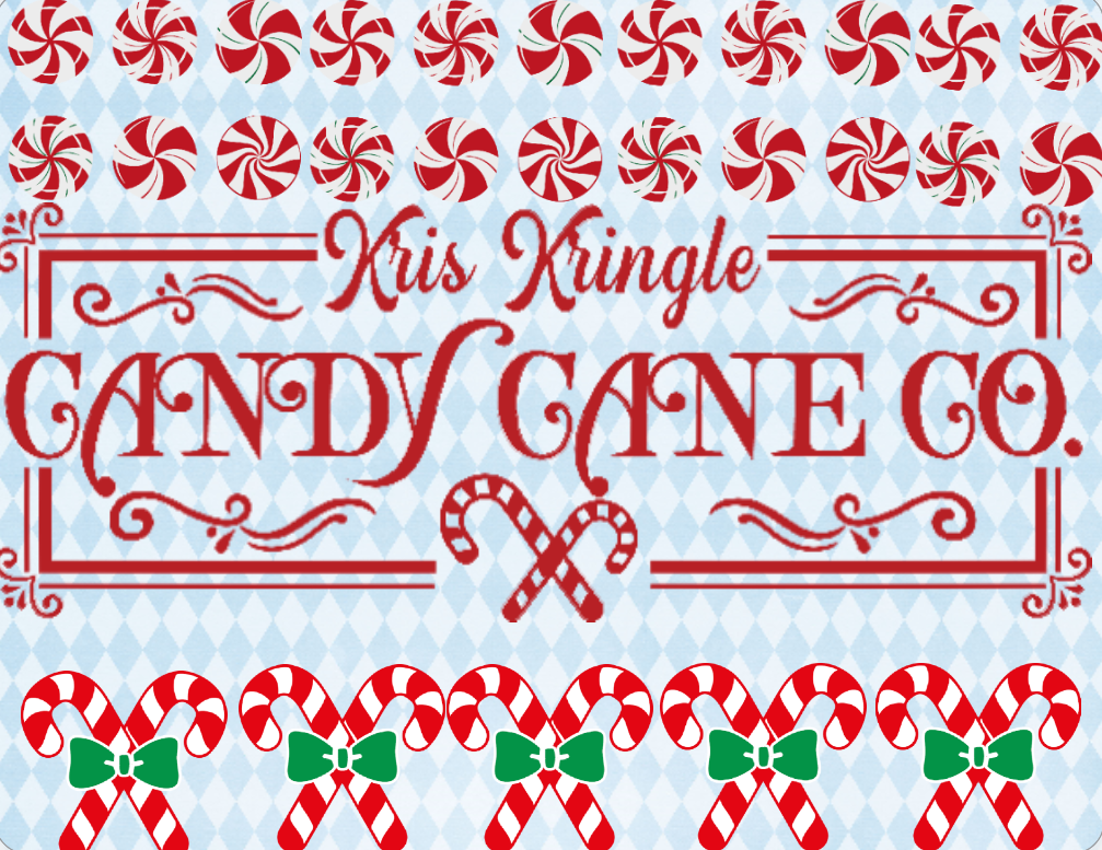 Kris Kringle Candy Sign, Candy Christmas Sign