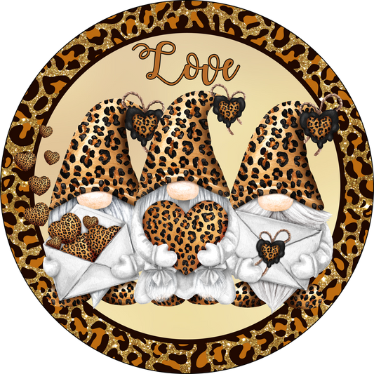 Love Leopard Valentines Round