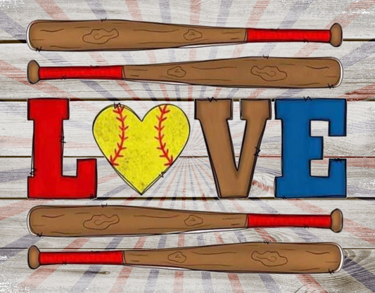 Love Softball 7x9