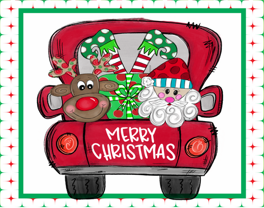 Merry Christmas Elf Truck