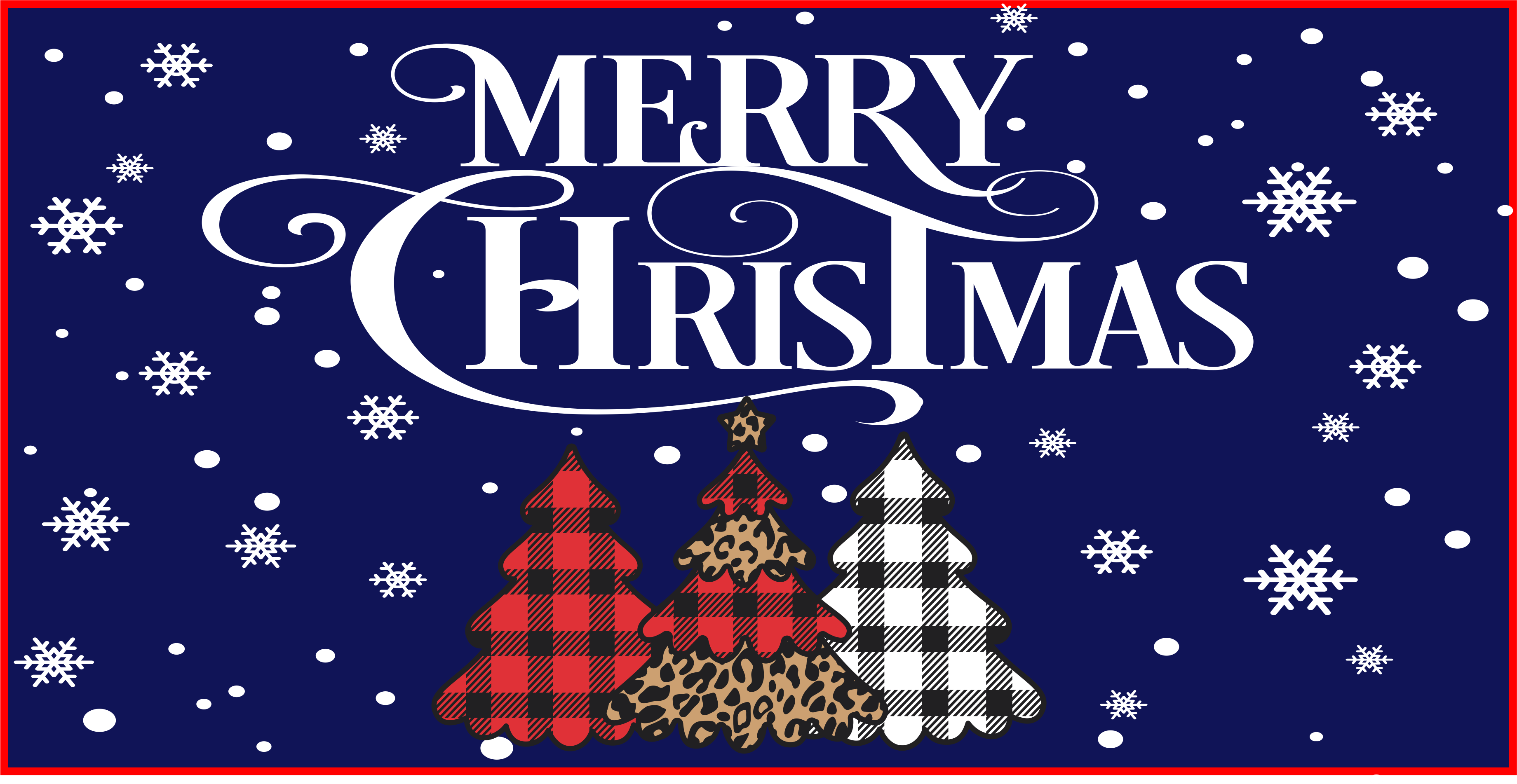 Blue Merry Christmas Trees Sign 6x12 – RCL Signs and More