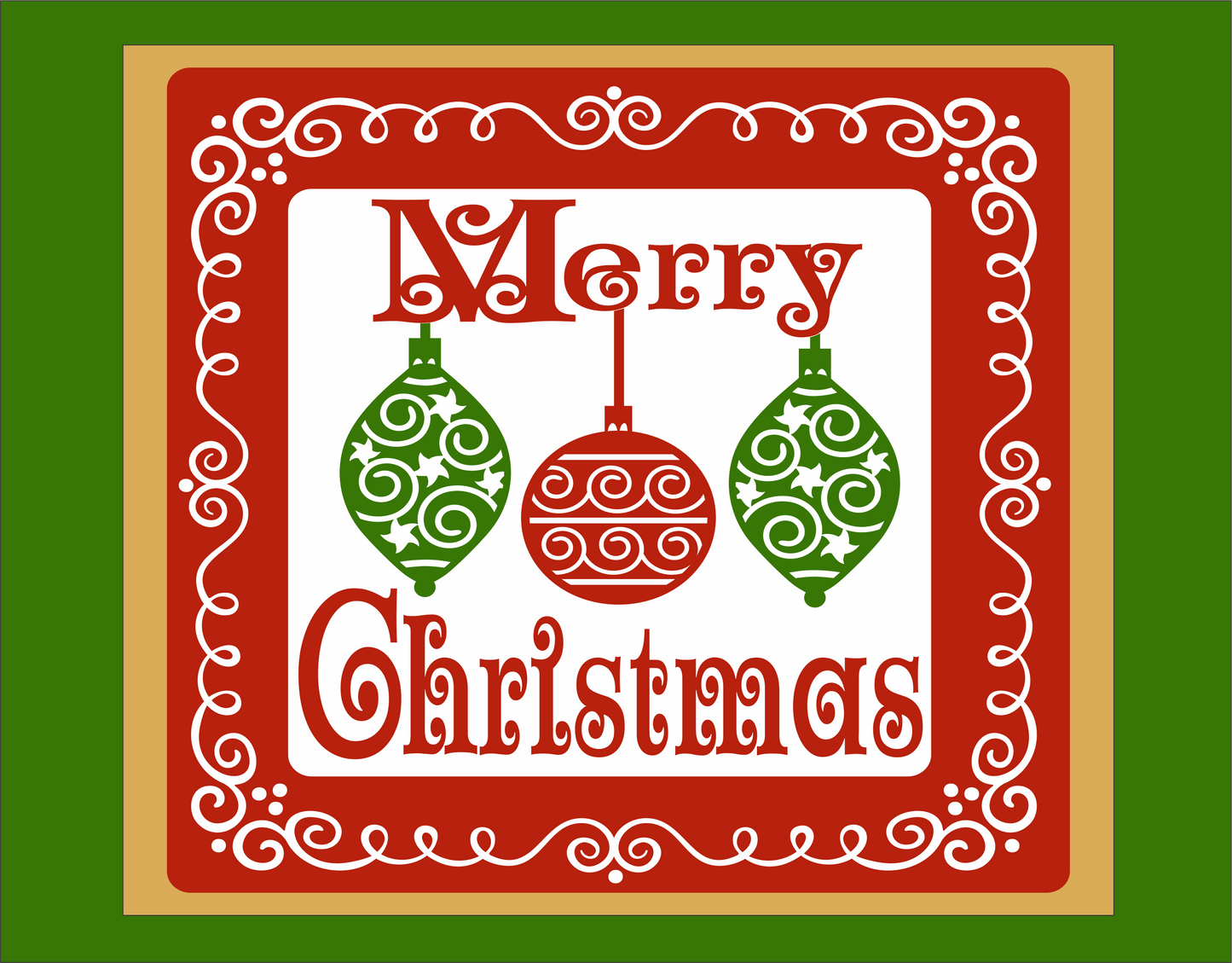 Merry Christmas Hanging Ornaments sign