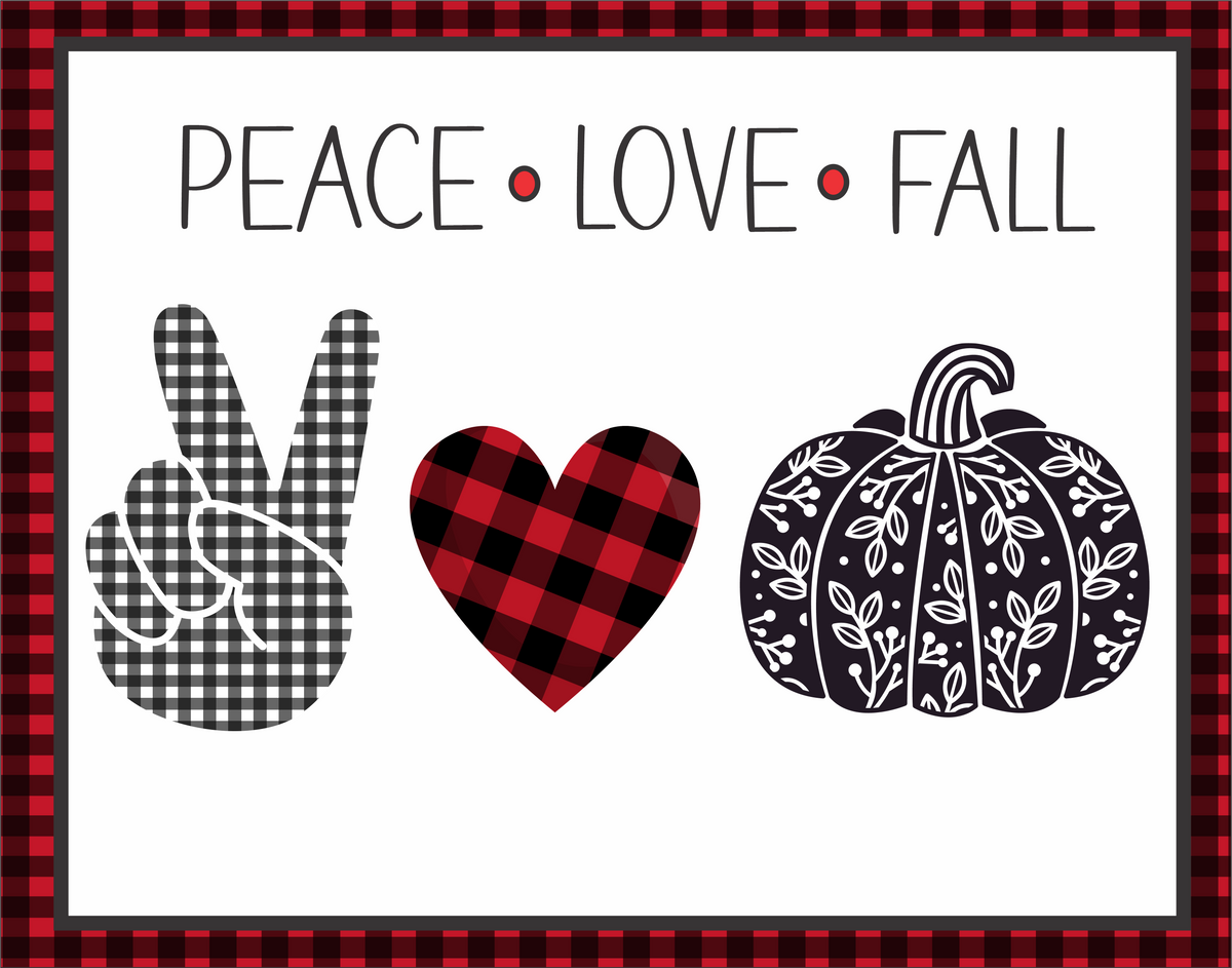 Fall Peace Sign Peace Love Fall Pumpkin sign – RCL Signs and More