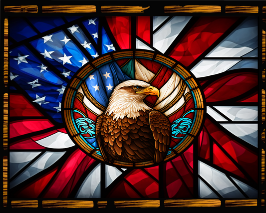Eagle Stained Glass Sign 9x7