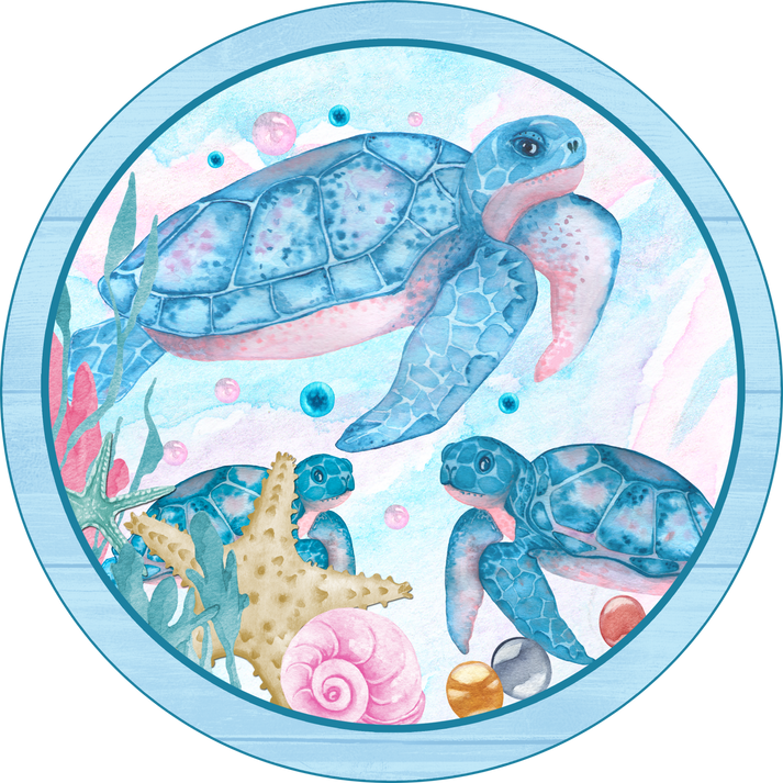 Sea Turtles Round Sign – RCL Signs and More