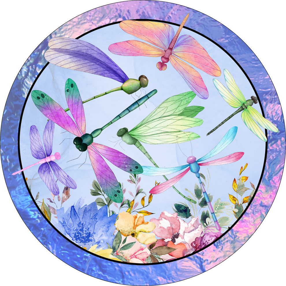 Spring Dragonflies Stained Glass Round – RCL Signs and More