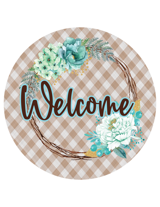 Welcome Teal Sign