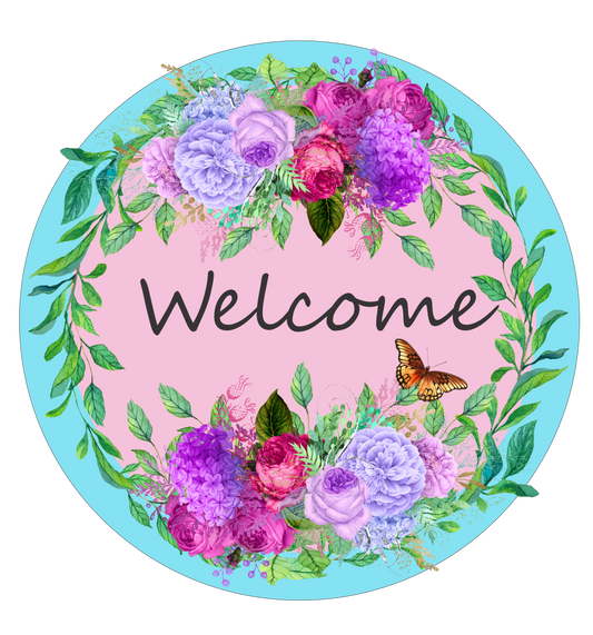 Welcome Flowers Round