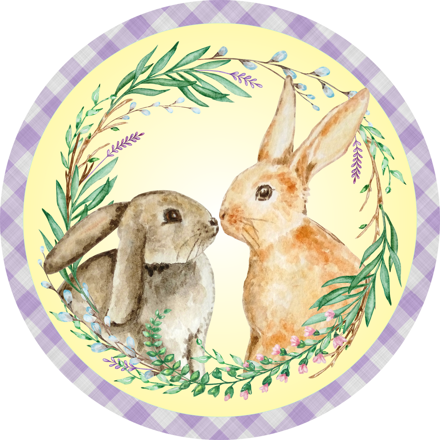 Wreath Bunnies Round