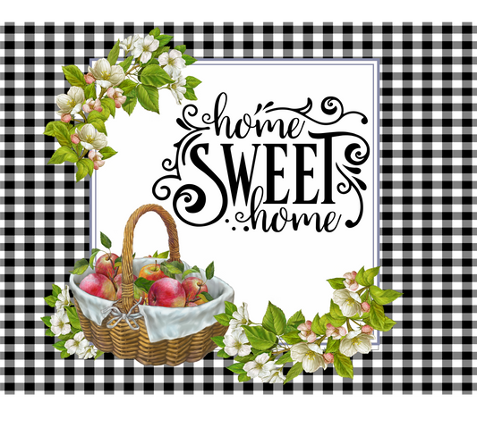 Home Sweet Home Apple Basket Apple blossoms Sign