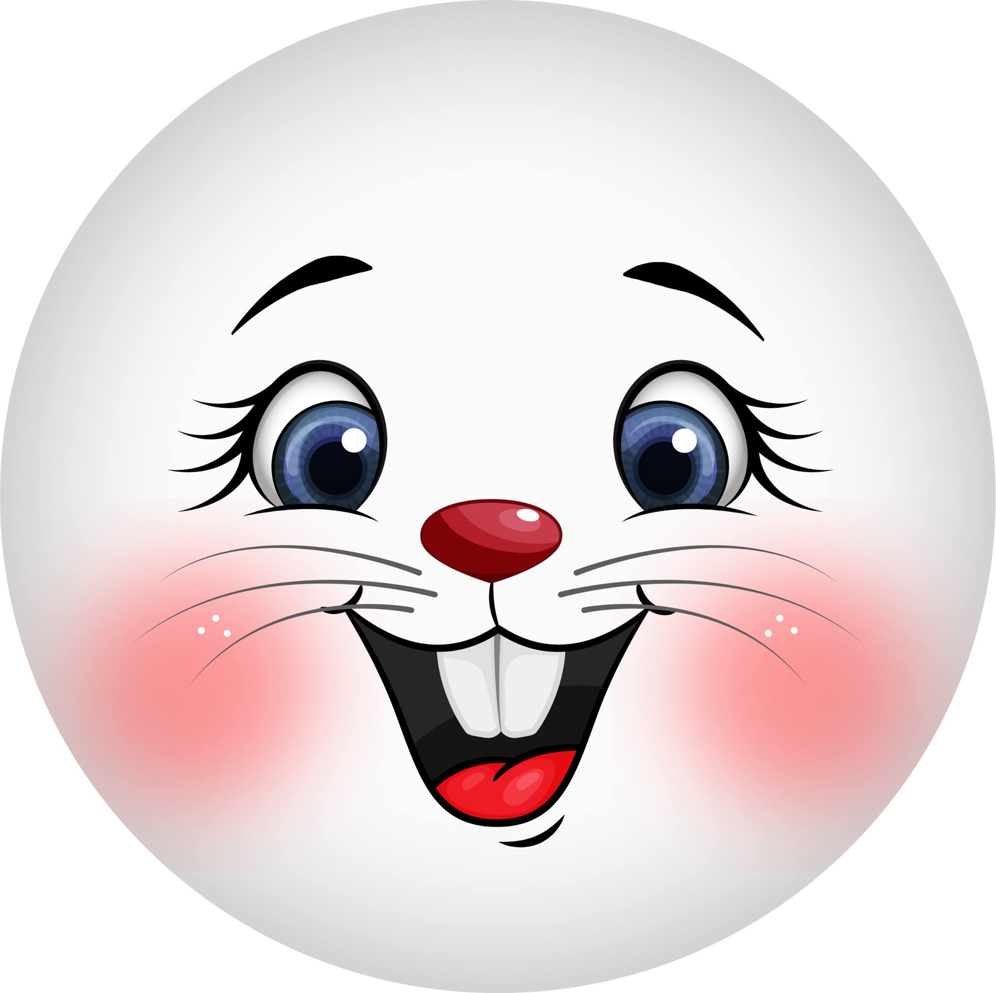 Blue Rabbit Face Image Round Blue Eye Bunny Face – RCL Signs and More