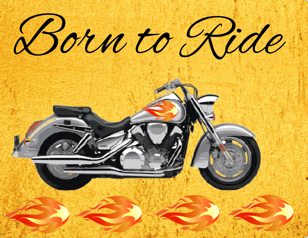 Born to ride motorcycle sign