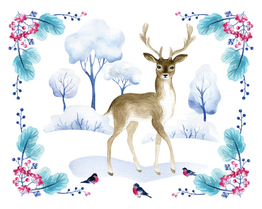 Deer In Snow Sign