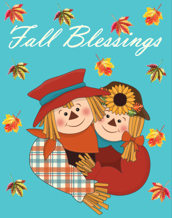 Fall Blessings Scarecrow sign