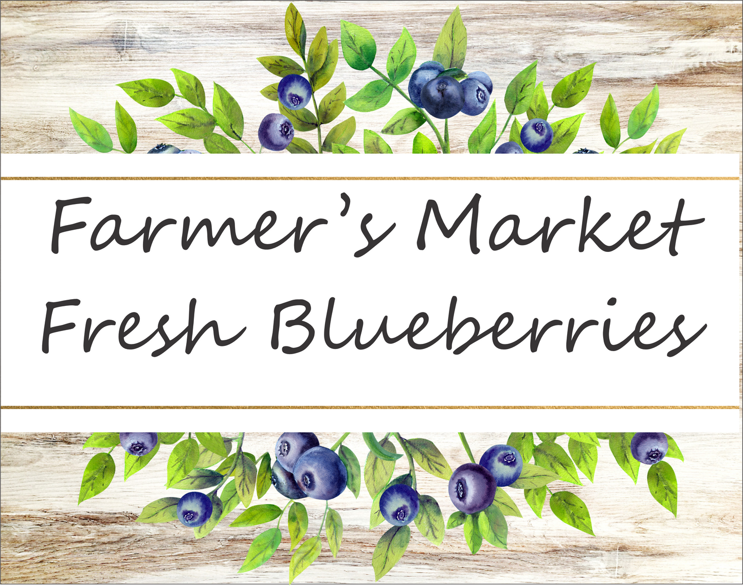 Farmers market blueberries 7x9 sign