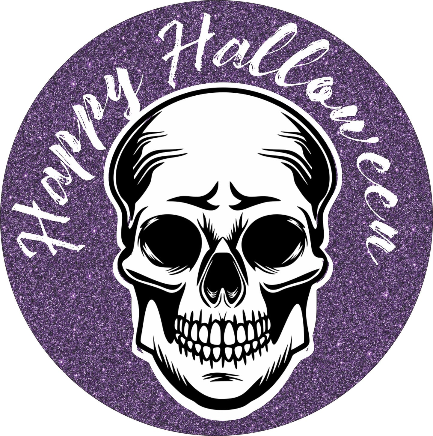 Happy Halloween Glitter Skull