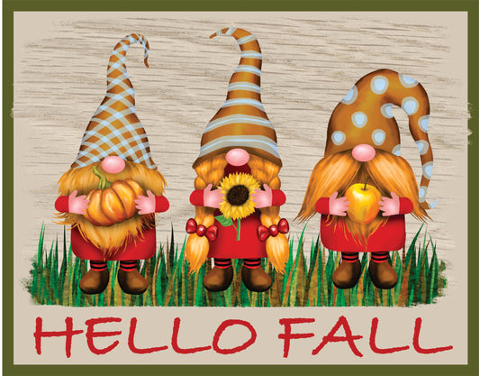 Hello Fall Gnomes Sign
