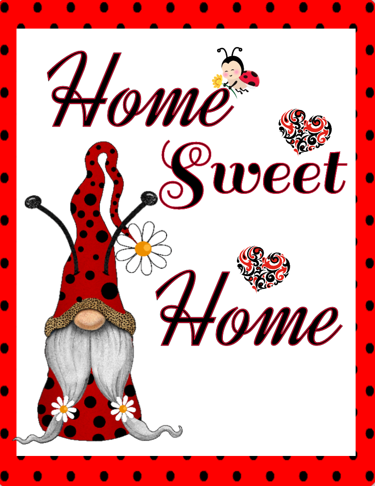 Home sweet home Gnome ladybug sign