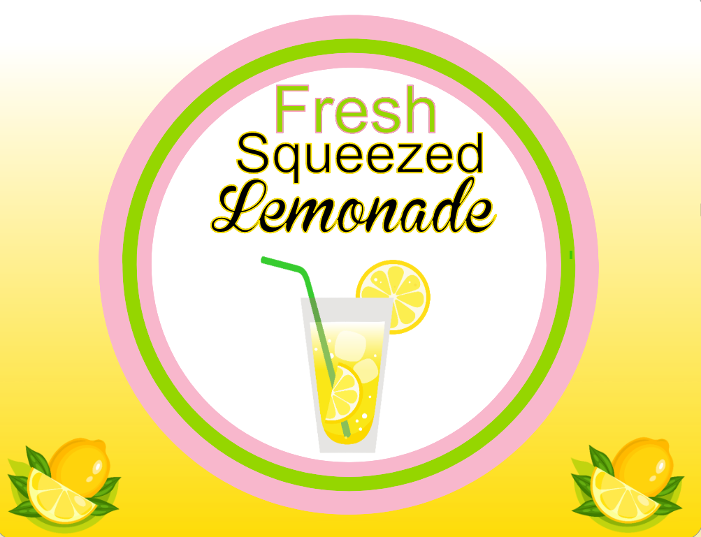 Fresh Squeezed Lemonade sign – RCL Signs and More