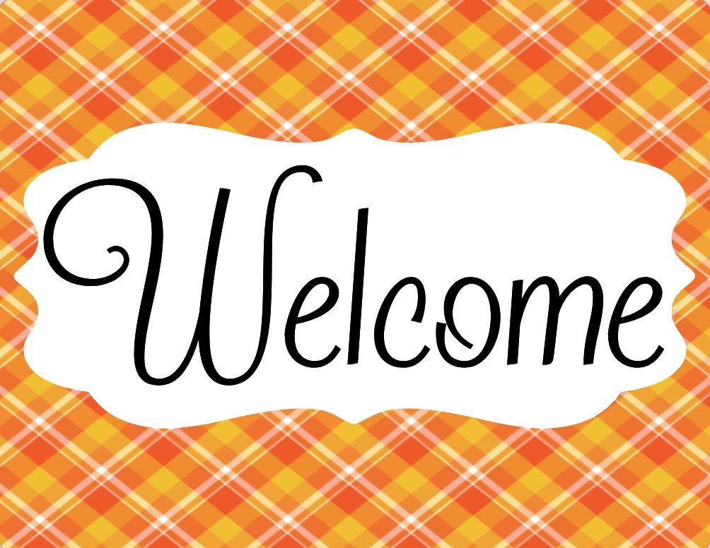 Plaid Signs Orange and Yellow Plaid welcome sign – RCL Signs and More