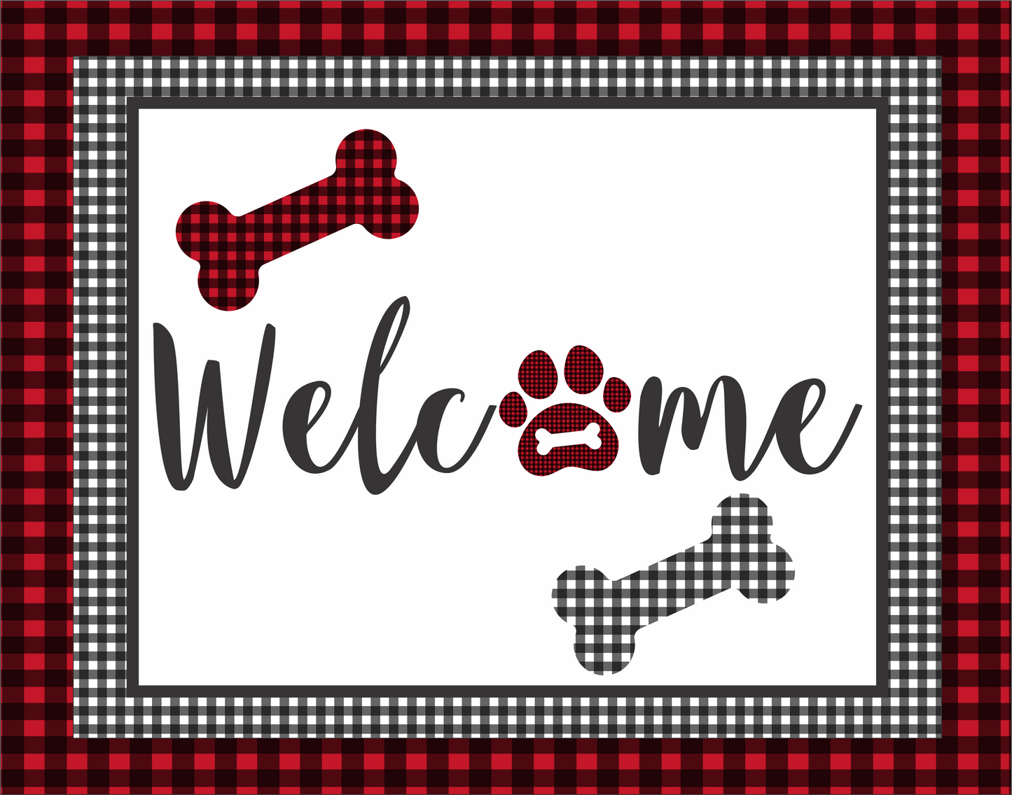 Welcome Dog Paw and Bone