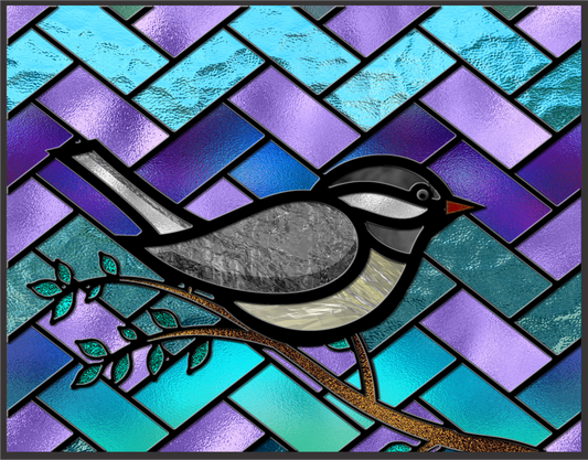 Bird Stained Glass Sign 9x7