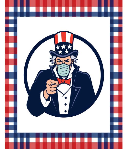 Uncle Sam Patriotic Mask Sign