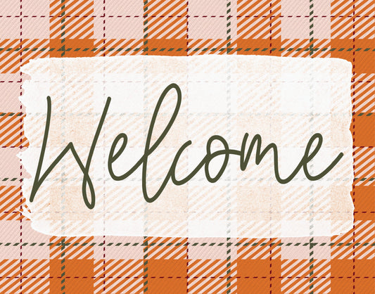 Welcome Fall Plaid Sign