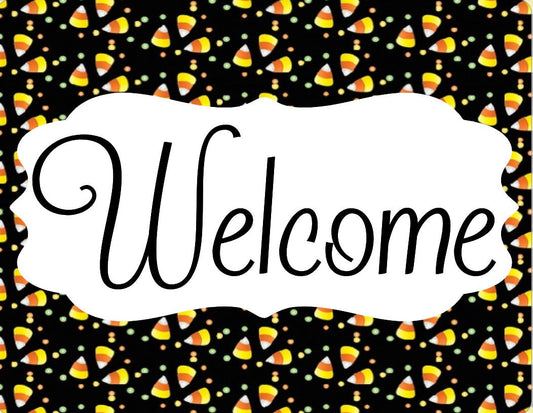 Candy Corn welcome sign